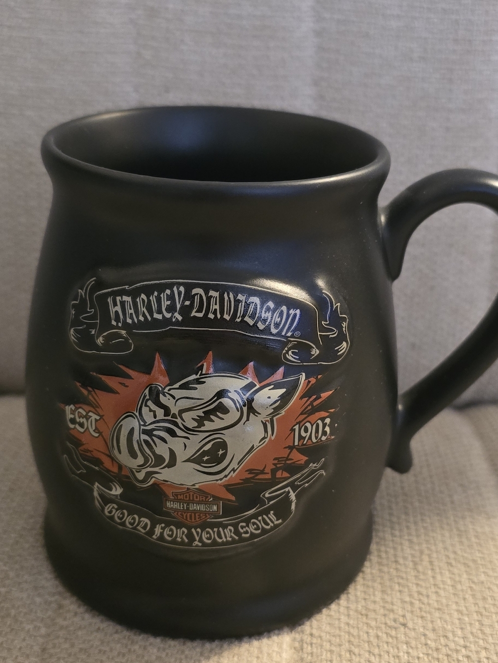 2007 Harley-Davidson Coffee Mug – "Good For Your Soul" Logo – Vintage